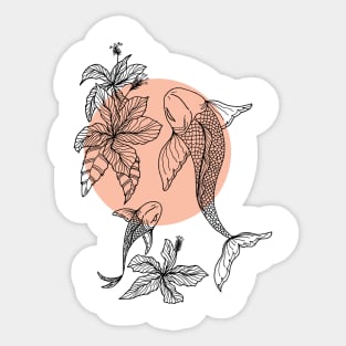 Koi Fish Hand Drawn Sticker